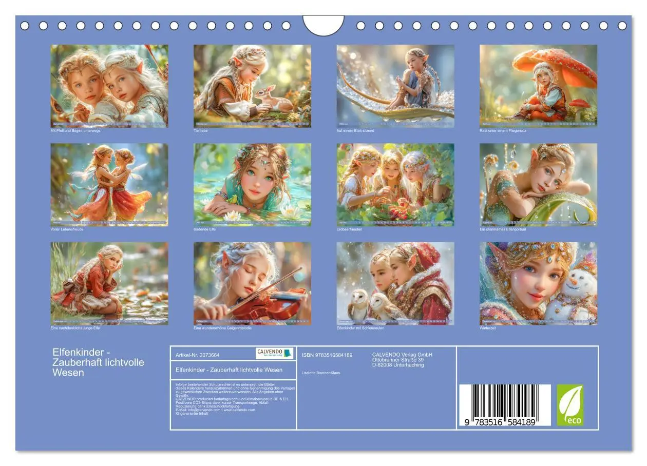 Bild: 9783516584189 | Elfenkinder - Zauberhaft lichtvolle Wesen (Wandkalender 2026 DIN A4...