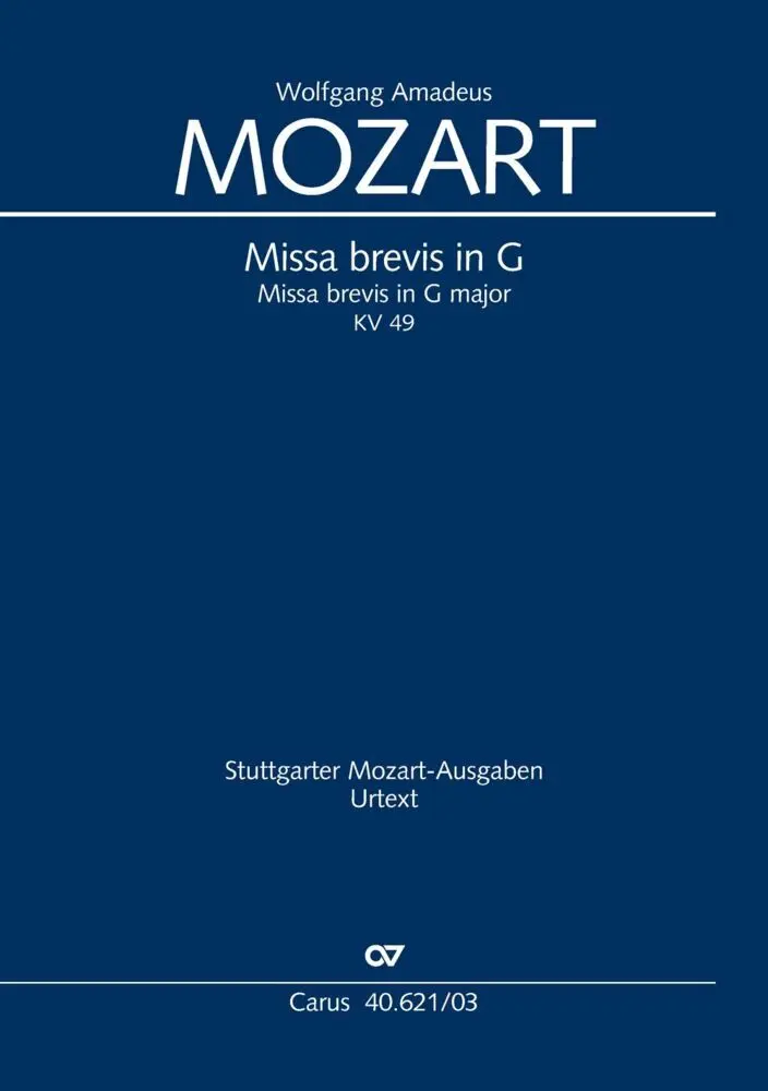 Cover: 9790007084189 | Missa brevis in G (Klavierauszug) | KV 49 (47d), 1768 | Mozart | Buch
