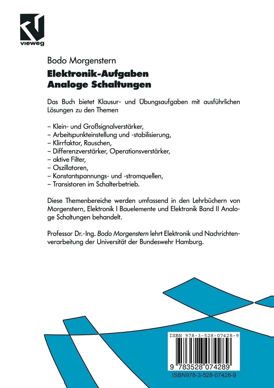 Rückseite: 9783528074289 | Elektronik-Aufgaben Analoge Schaltungen | Analoge Schaltungen | Buch