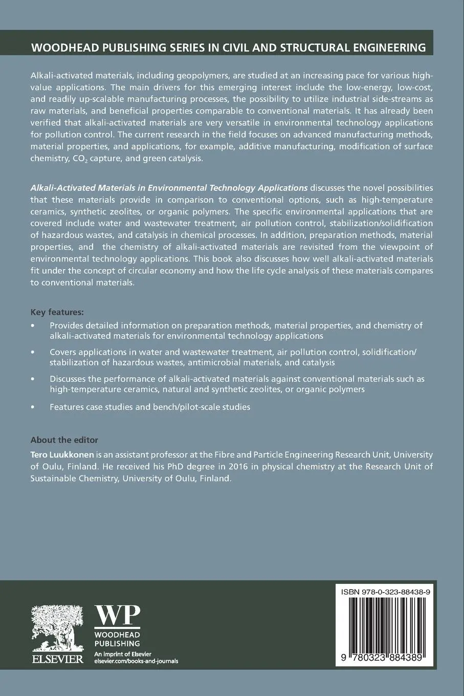Rückseite: 9780323884389 | Alkali-Activated Materials in Environmental Technology Applications