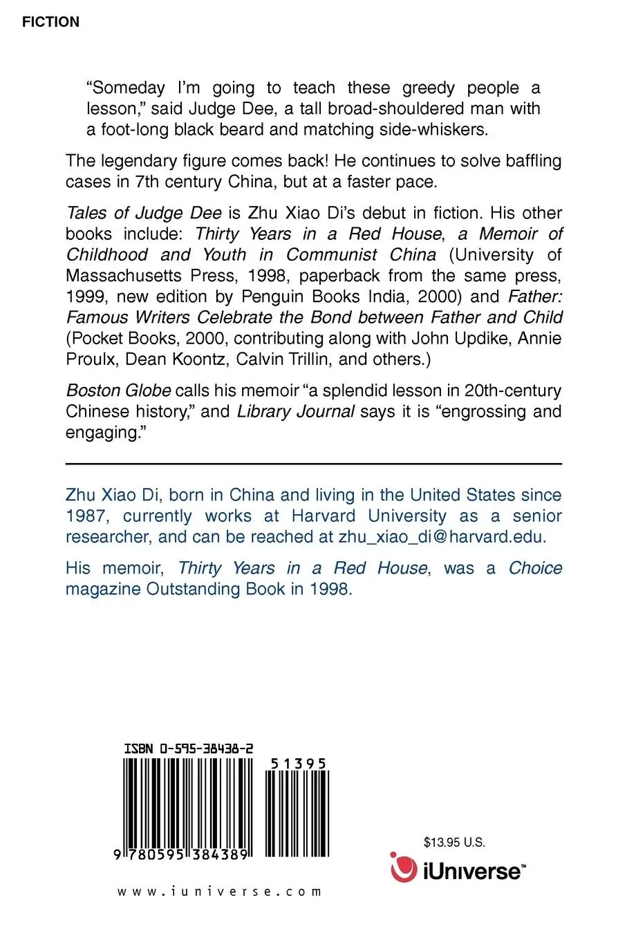 Rückseite: 9780595384389 | Tales of Judge Dee | Zhu Xiao Di | Taschenbuch | Englisch | 2006
