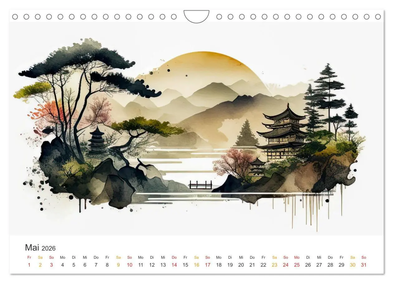 Bild: 9783457304389 | Japan - Aquarell Kunst und Tradition (Wandkalender 2026 DIN A4...
