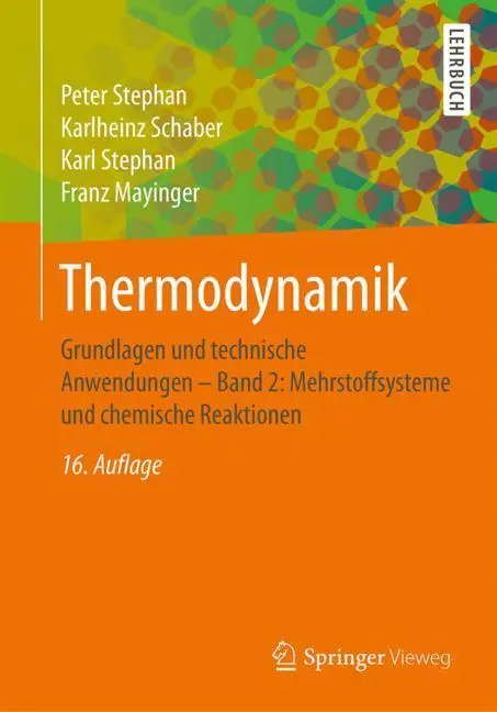 Cover: 9783662544389 | Thermodynamik | Peter Stephan (u. a.) | Taschenbuch | Paperback | xvii