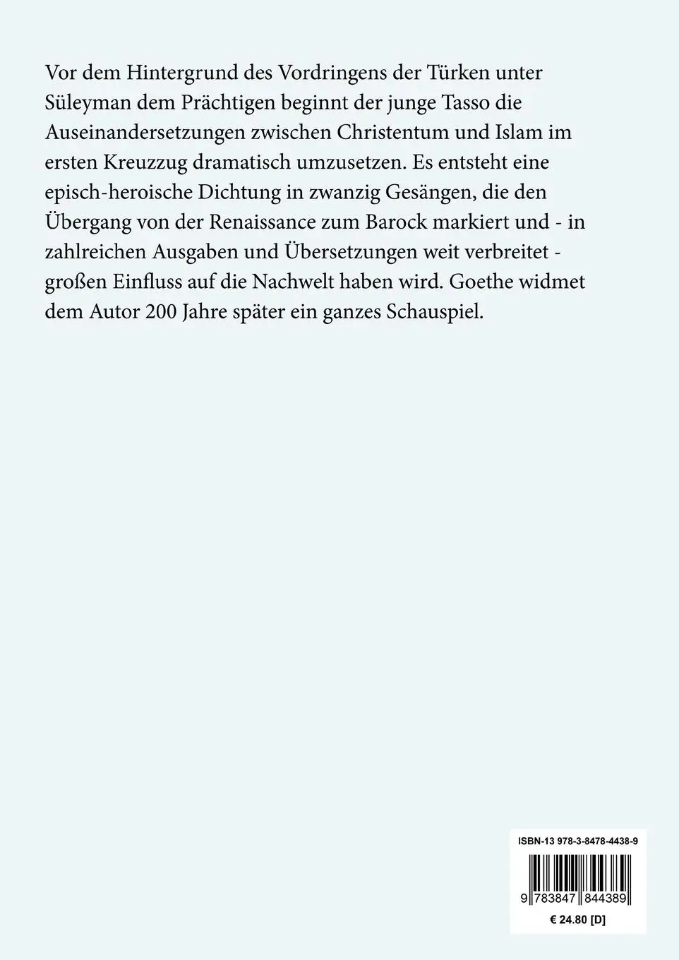 Rückseite: 9783847844389 | Das befreite Jerusalem (Großdruck) | Torquato Tasso | Taschenbuch