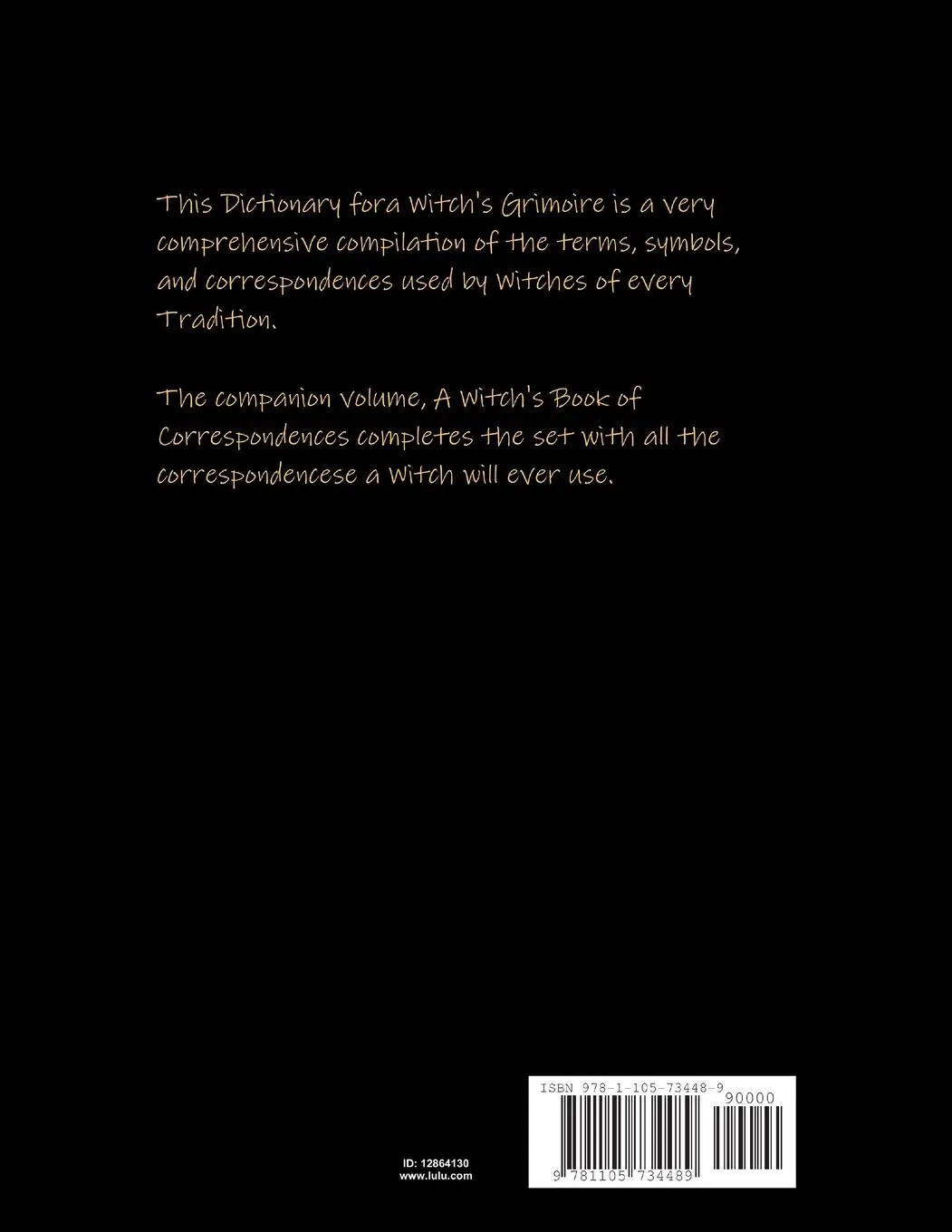 Rückseite: 9781105734489 | A Witch's Craft Volume 1 | Dictionary for a Witch's Grimoire | Briggs