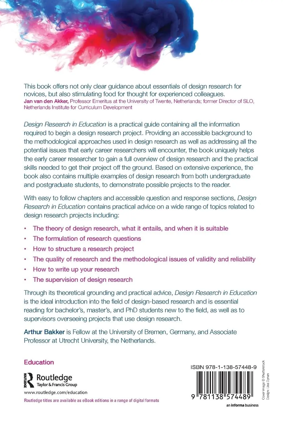 Rückseite: 9781138574489 | Design Research in Education | Arthur Bakker | Taschenbuch | Englisch