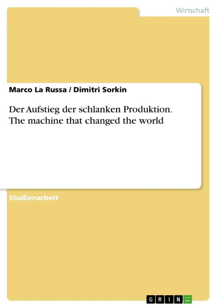 Cover: 9783668334489 | Der Aufstieg der schlanken Produktion. The machine that changed the...