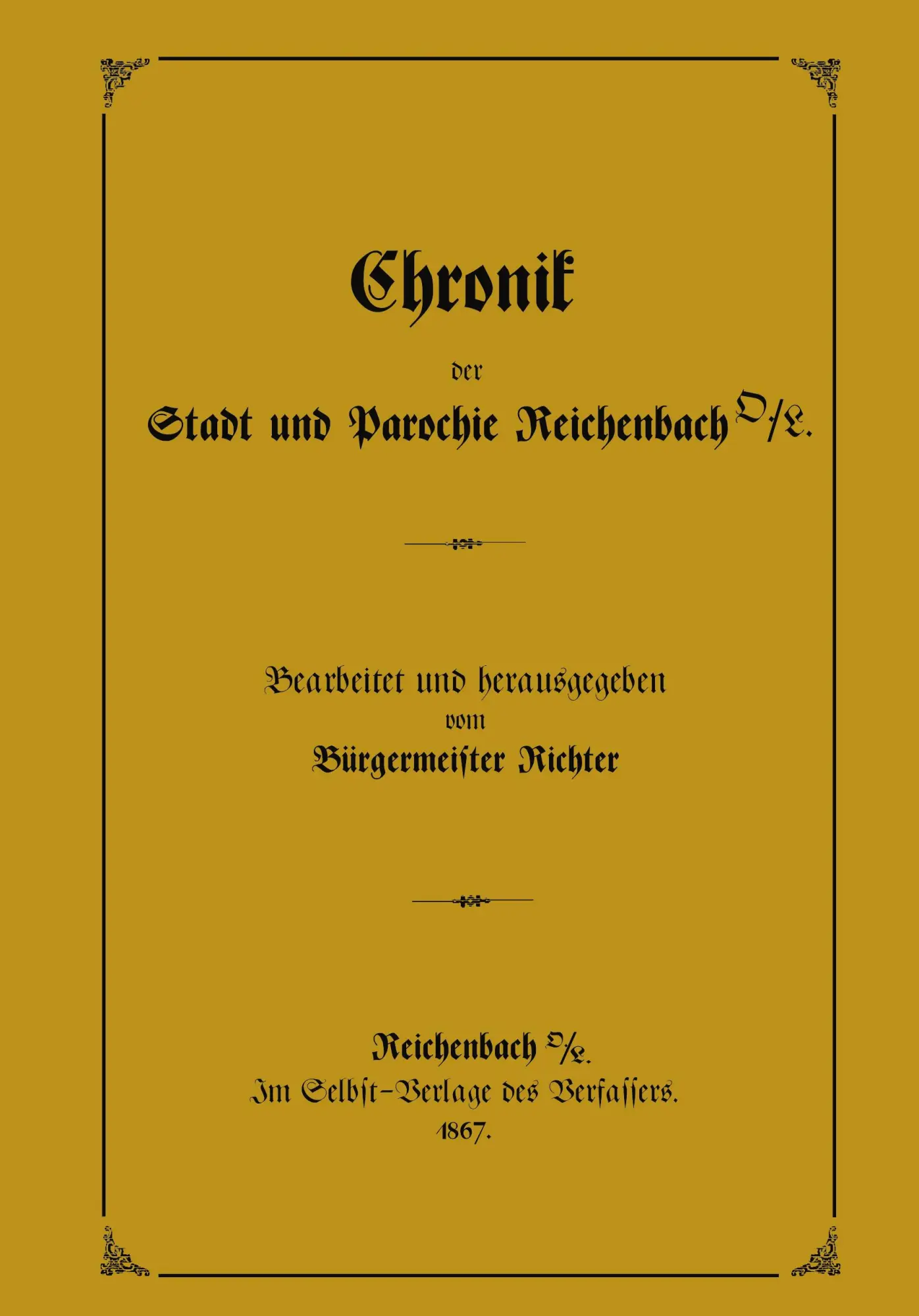 Cover: 9783833424489 | Chronik der Stadt und Parochie Reichenbach O./L. | Richter | Buch