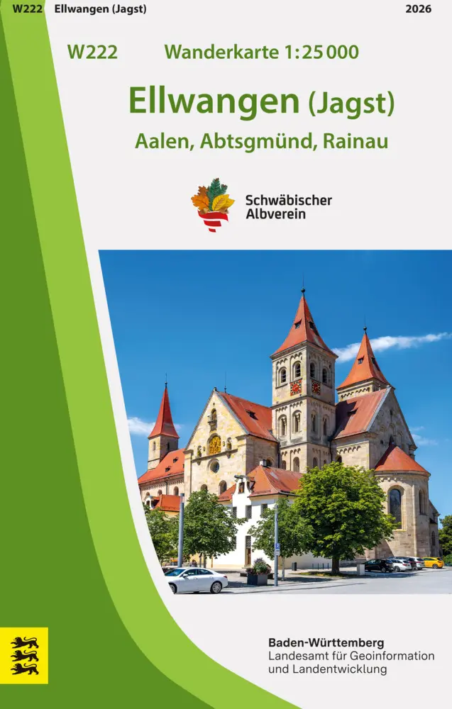Cover: 9783863984489 | W222 Wanderkarte 1:25 000 Ellwangen (Jagst) | Aalen, Abtsmünd, Rainau