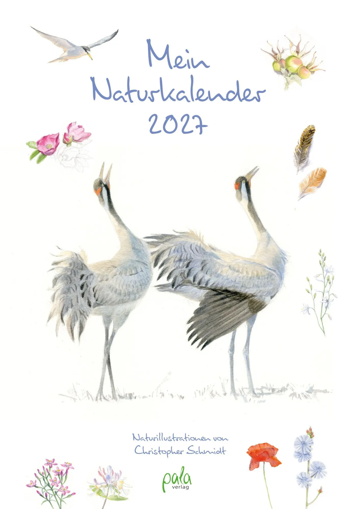 Cover: 9783895664489 | Mein Naturkalender 2027 | Naturillustrationen von Christopher Schmidt