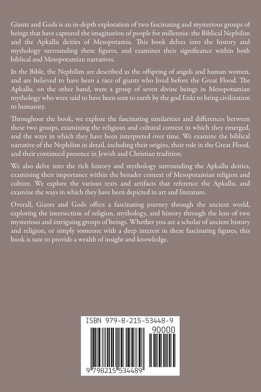 Rückseite: 9798215534489 | Gods and Giants | Ishmael Ningishzida | Taschenbuch | Englisch | 2023
