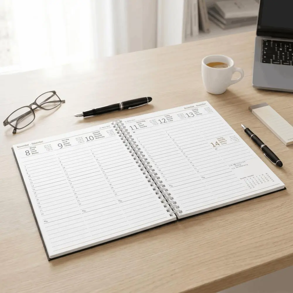 Bild: 4069095014589 | Wochenplaner Balacron schwarz A5 Ringbuch 2027 | Kalender | 128 S.
