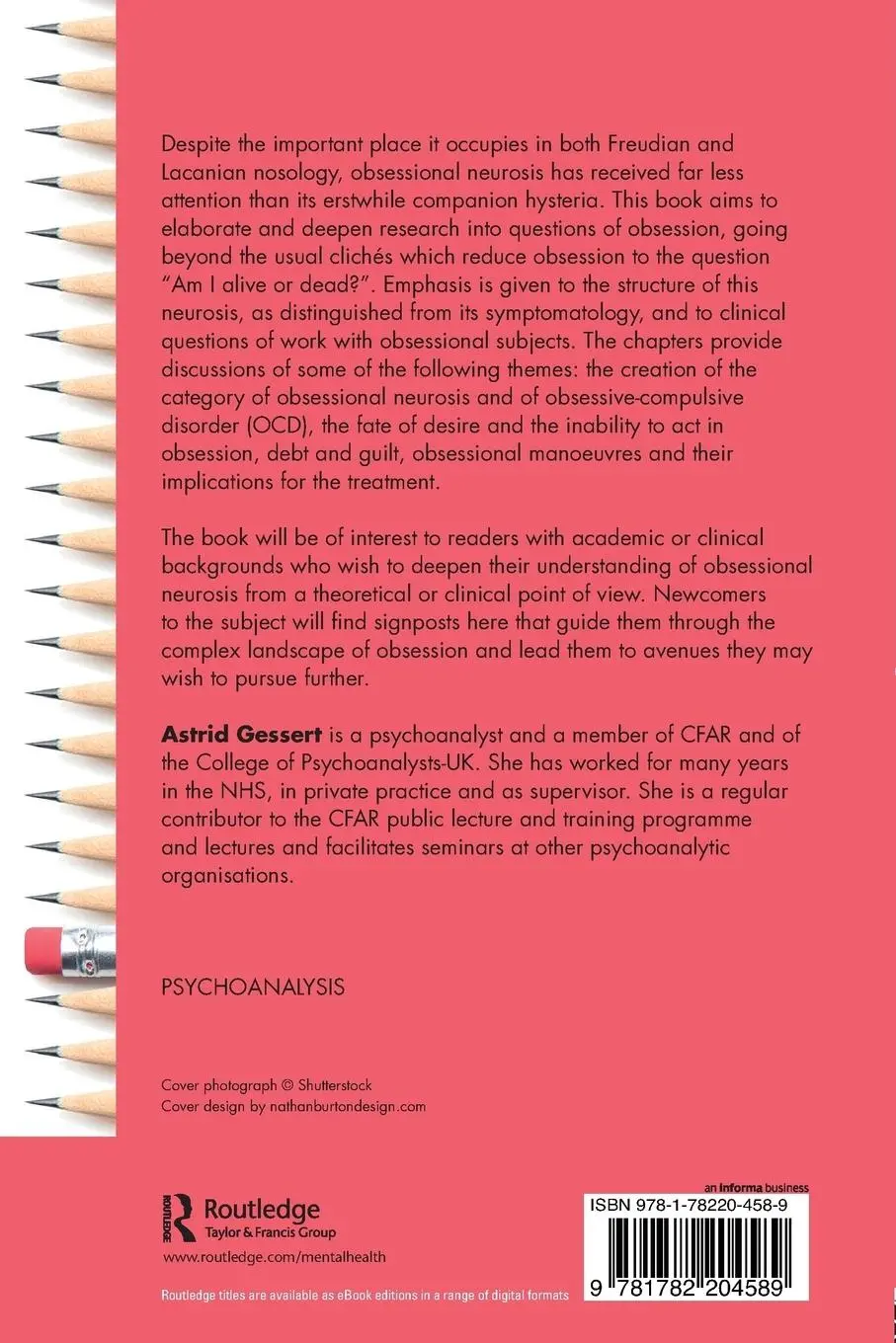 Rückseite: 9781782204589 | Obsessional Neurosis | Lacanian Perspectives | Astrid Gessert | Buch