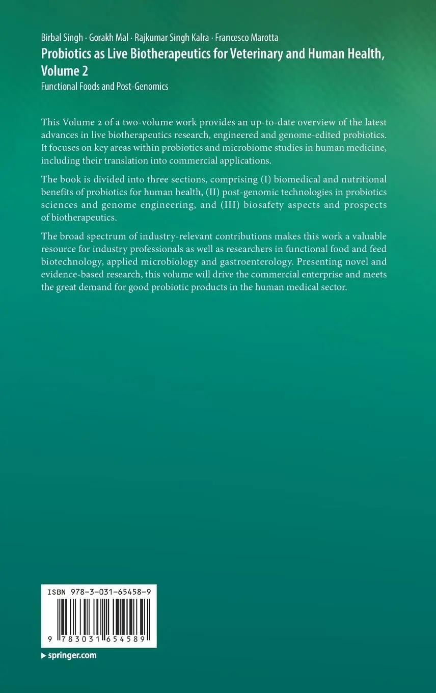 Rückseite: 9783031654589 | Probiotics as Live Biotherapeutics for Veterinary and Human Health,...
