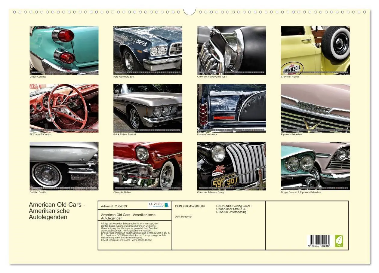Bild: 9783457904589 | American Old Cars - Amerikanische Autolegenden (Wandkalender 2026...