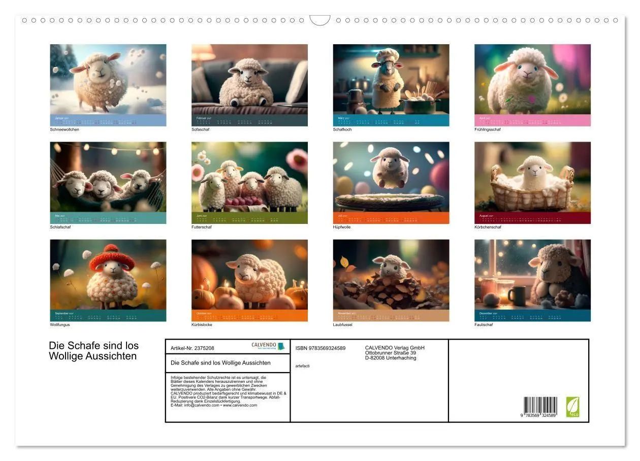 Bild: 9783569324589 | Die Schafe sind los Wollige Aussichten (Wandkalender 2027 DIN A2...