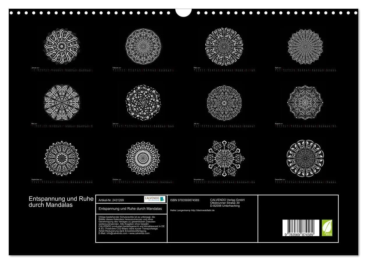 Bild: 9783569874589 | Entspannung und Ruhe durch Mandalas (Wandkalender 2027 DIN A3...