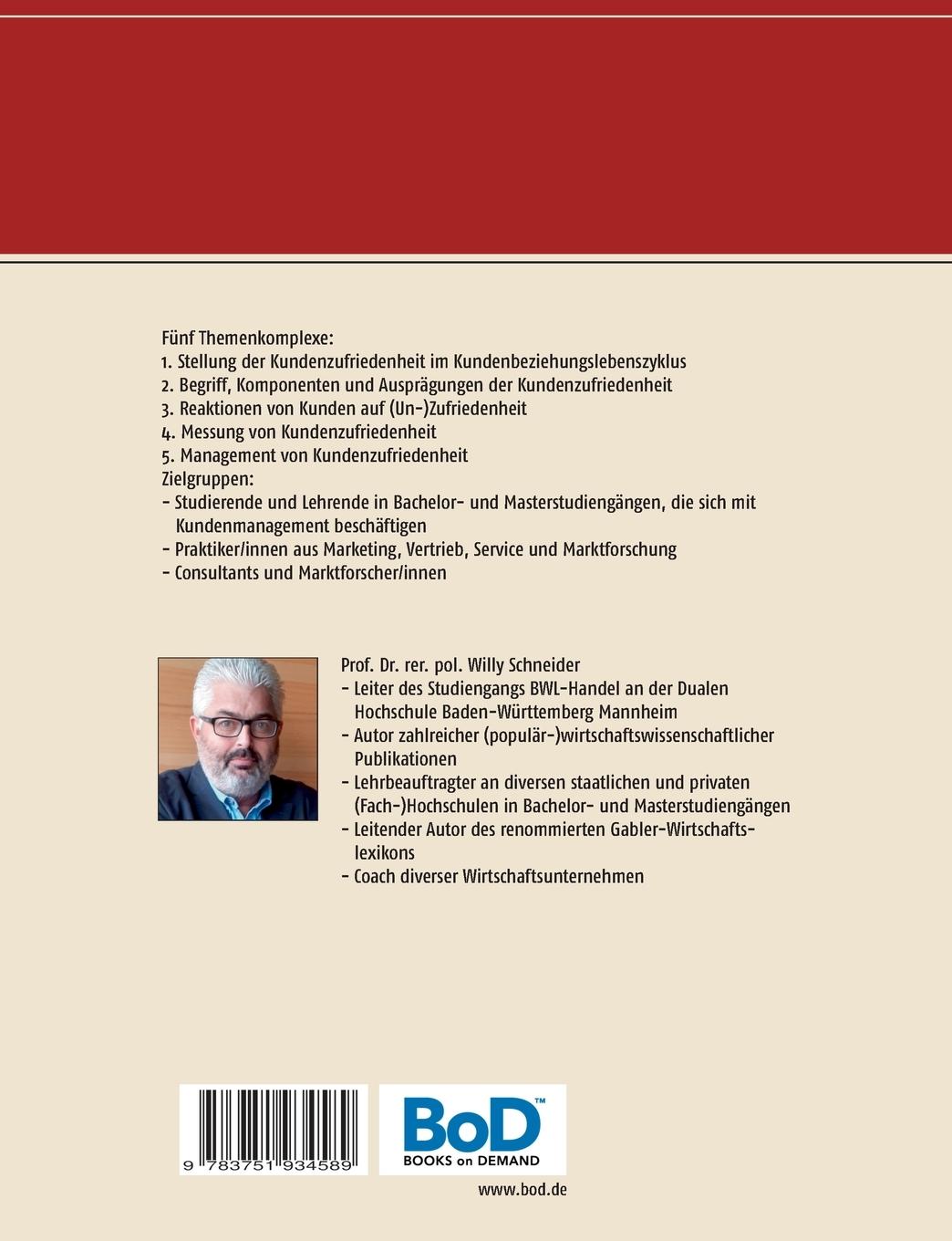 Rückseite: 9783751934589 | Kundenzufriedenheit kompakt | Konzept, Messung, Management | Schneider