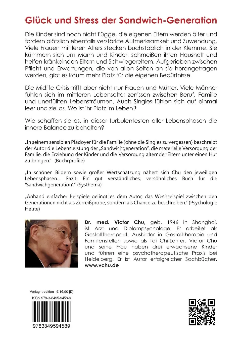 Rückseite: 9783849594589 | ÜBERLEBEN IN DER LEBENSMITTE | Victor Chu | Taschenbuch | 168 S.