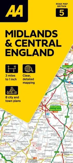 Cover: 9780749584689 | 05 Midlands/C.England | (Land-)Karte | AA Road Atlas Britain | Gefalzt