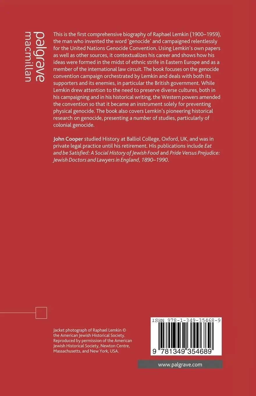 Rückseite: 9781349354689 | Raphael Lemkin and the Struggle for the Genocide Convention | Cooper