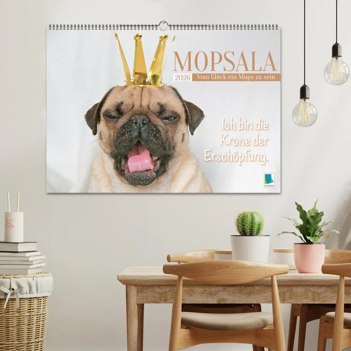 Bild: 9783516604689 | Mopsala: Vom Glück, ein Mops zu sein (Wandkalender 2026 DIN A2...