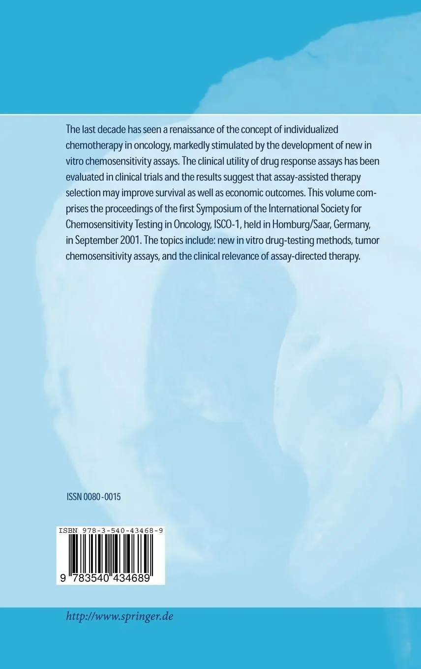 Rückseite: 9783540434689 | Chemosensitivity Testing in Oncology | Wolfgang Tilgen (u. a.) | Buch