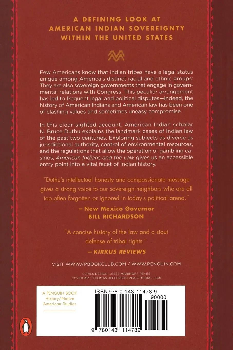 Rückseite: 9780143114789 | American Indians and the Law | N. Bruce Duthu | Taschenbuch | Englisch