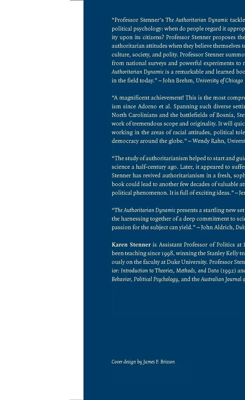 Rückseite: 9780521534789 | The Authoritarian Dynamic | Karen Stenner | Taschenbuch | Englisch