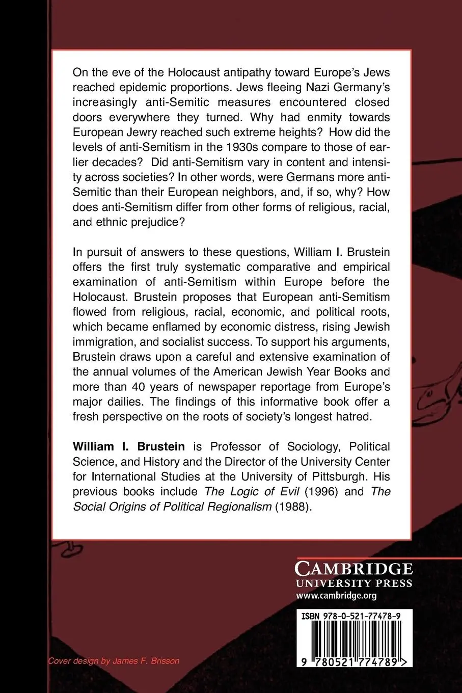 Rückseite: 9780521774789 | Roots of Hate | Anti-Semitism in Europe Before the Holocaust | Buch