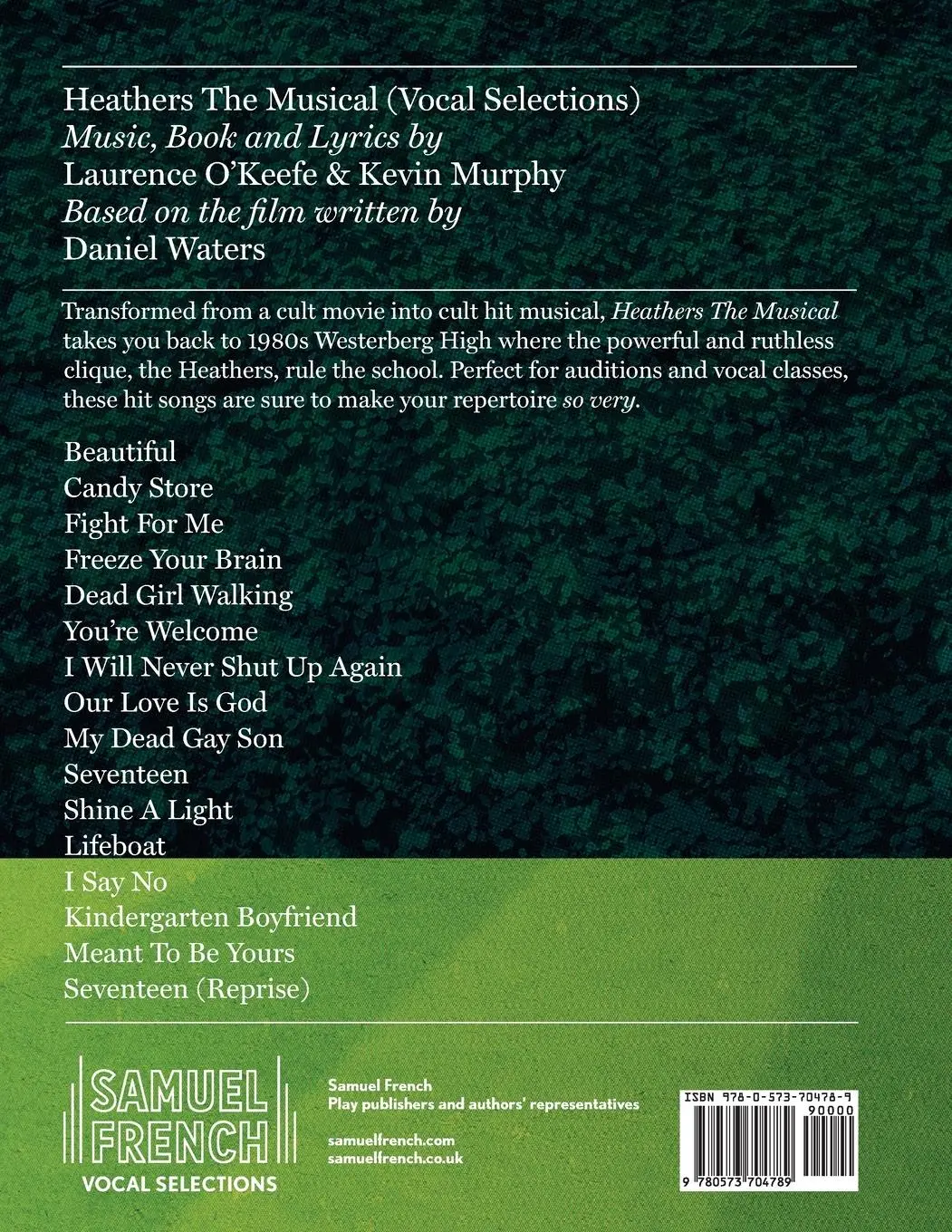 Rückseite: 9780573704789 | Heathers The Musical Vocal Selections | Laurence O'Keefe (u. a.)