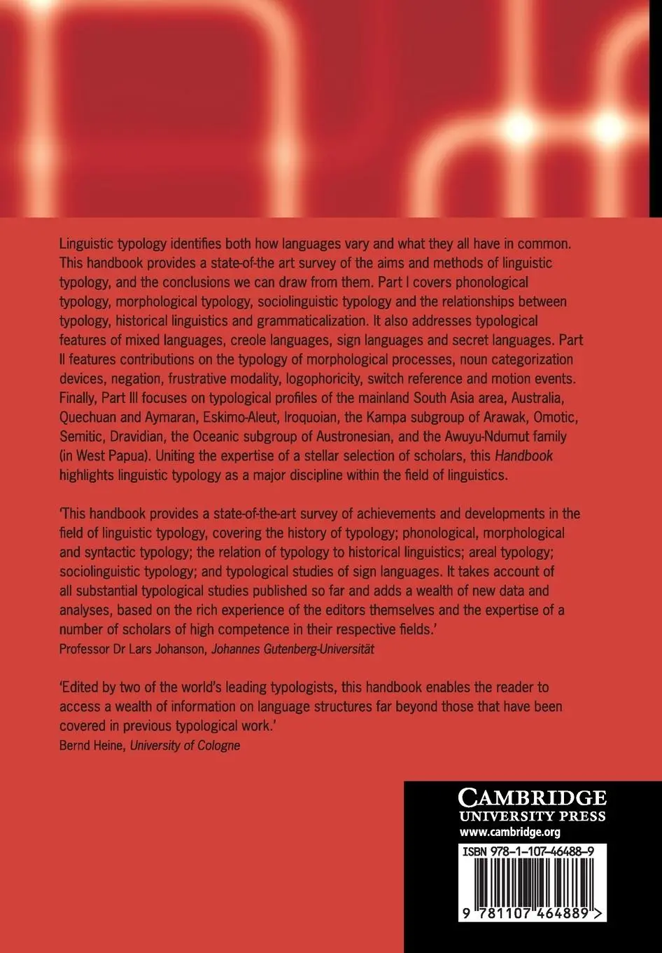 Rückseite: 9781107464889 | The Cambridge Handbook of Linguistic Typology | Aikhenvald (u. a.)