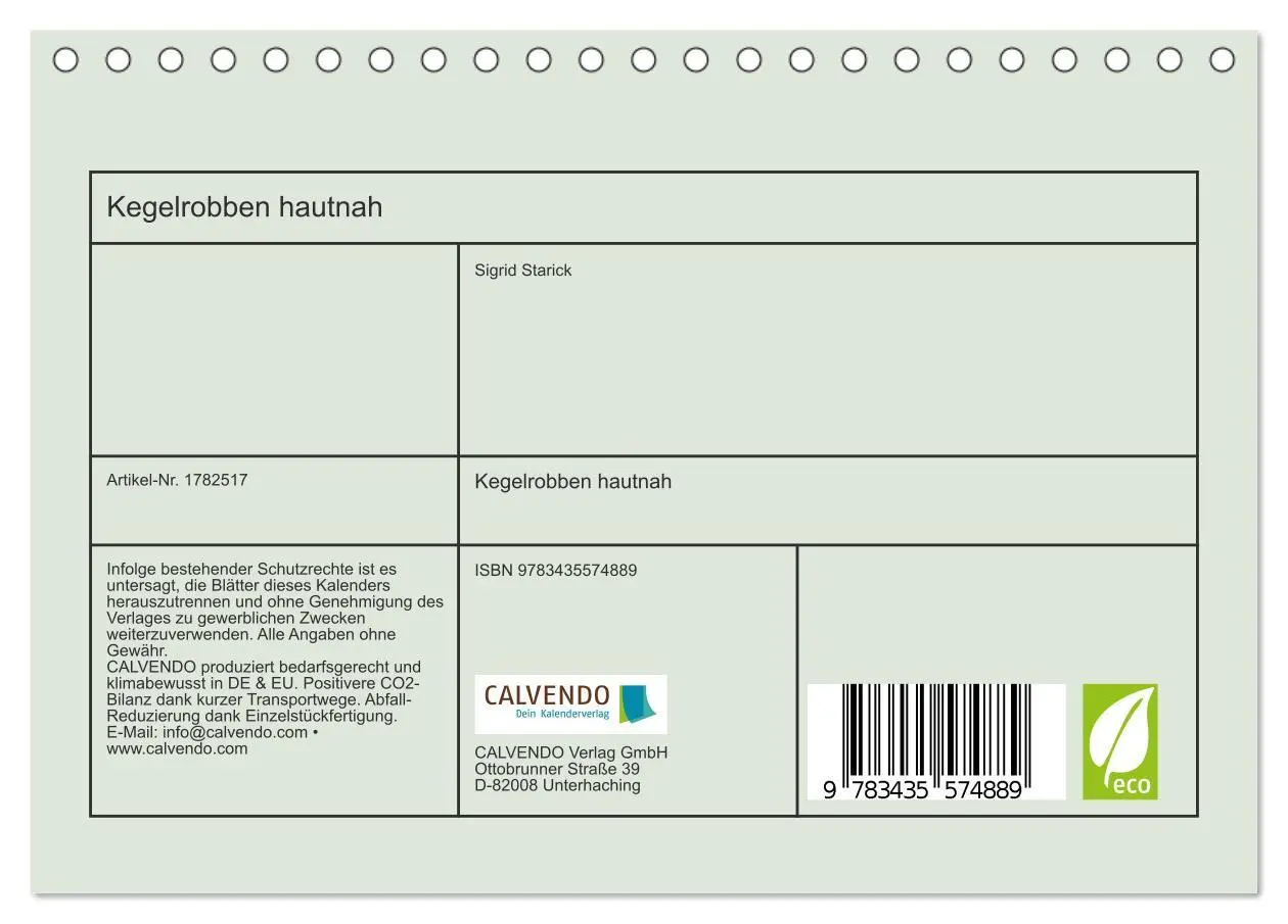 Bild: 9783435574889 | Kegelrobben hautnah (Tischkalender 2025 DIN A5 quer), CALVENDO...