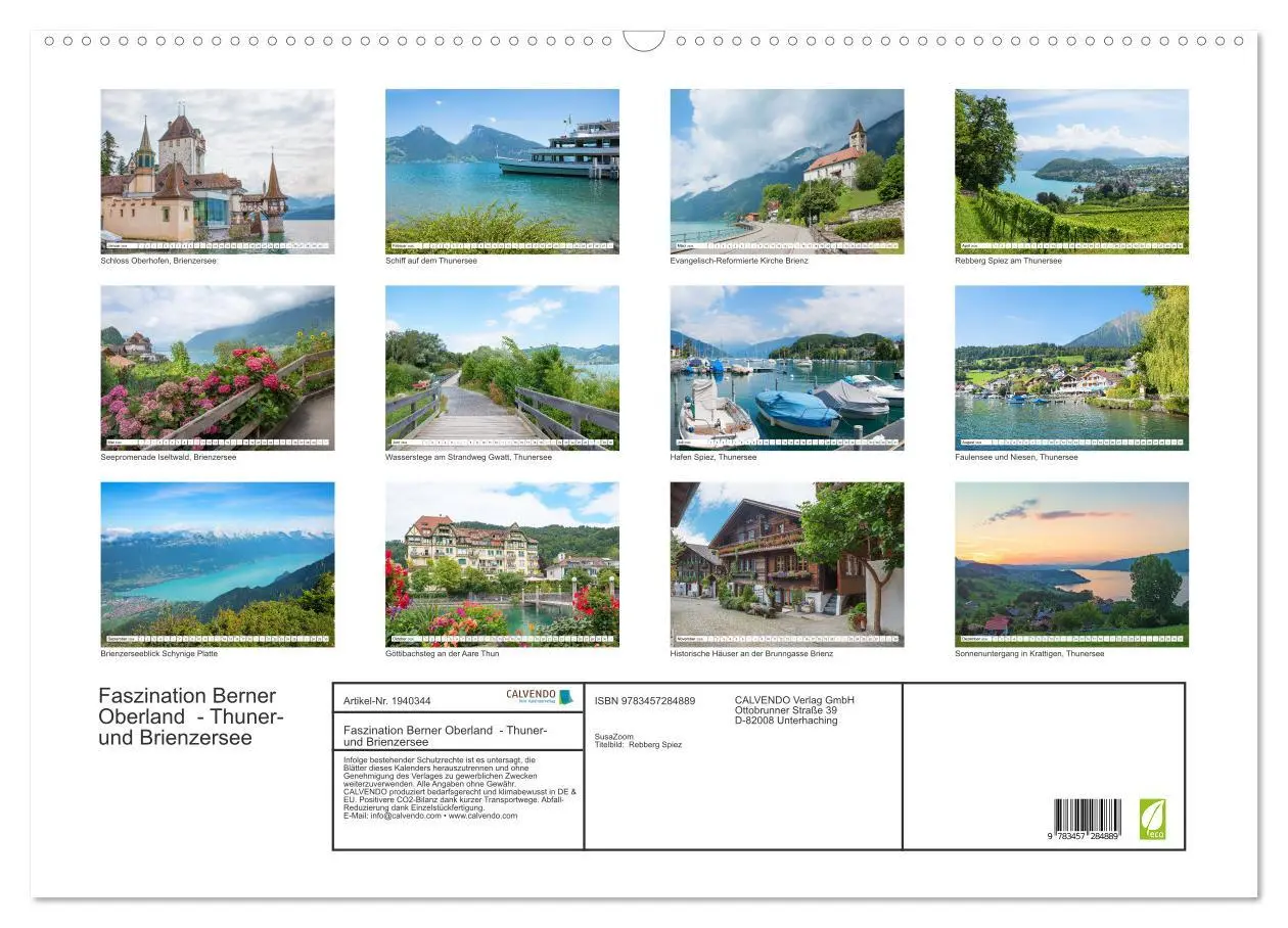 Bild: 9783457284889 | Faszination Berner Oberland - Thuner- und Brienzersee (Wandkalender...