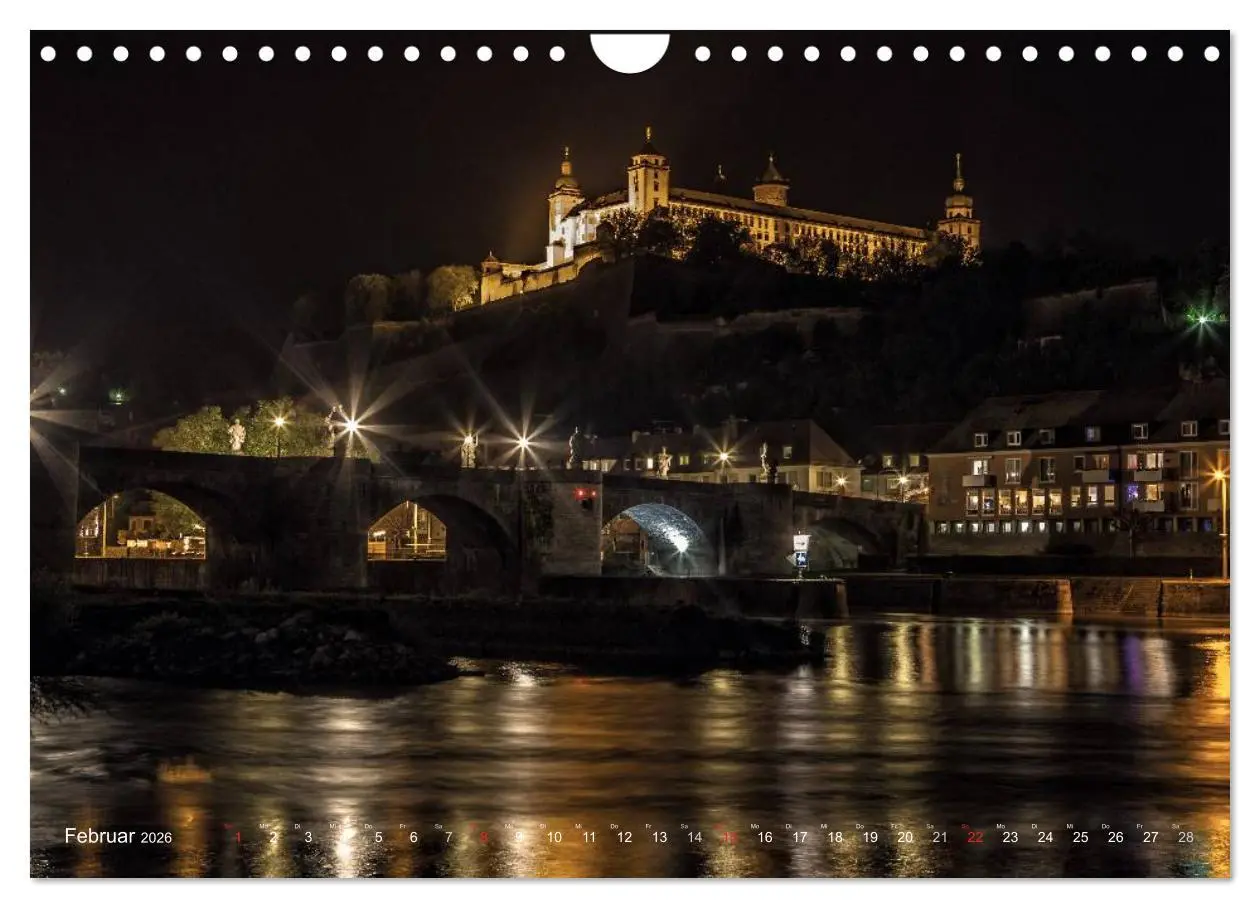 Bild: 9783516064889 | Unterfranken bei Nacht (Wandkalender 2026 DIN A4 quer), CALVENDO...