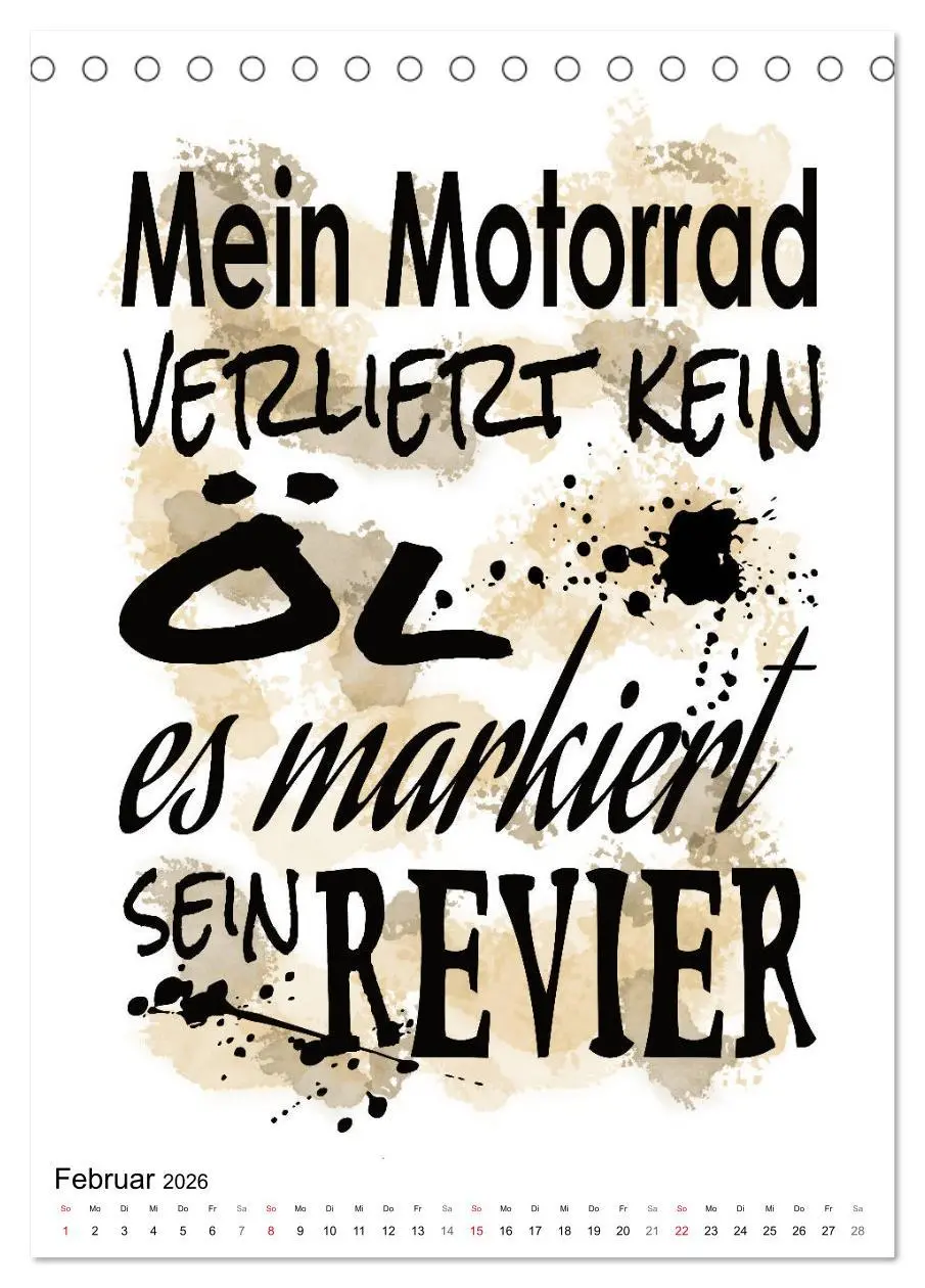 Bild: 9783516374889 | Biker-Sprüche (Tischkalender 2026 DIN A5 hoch), CALVENDO...