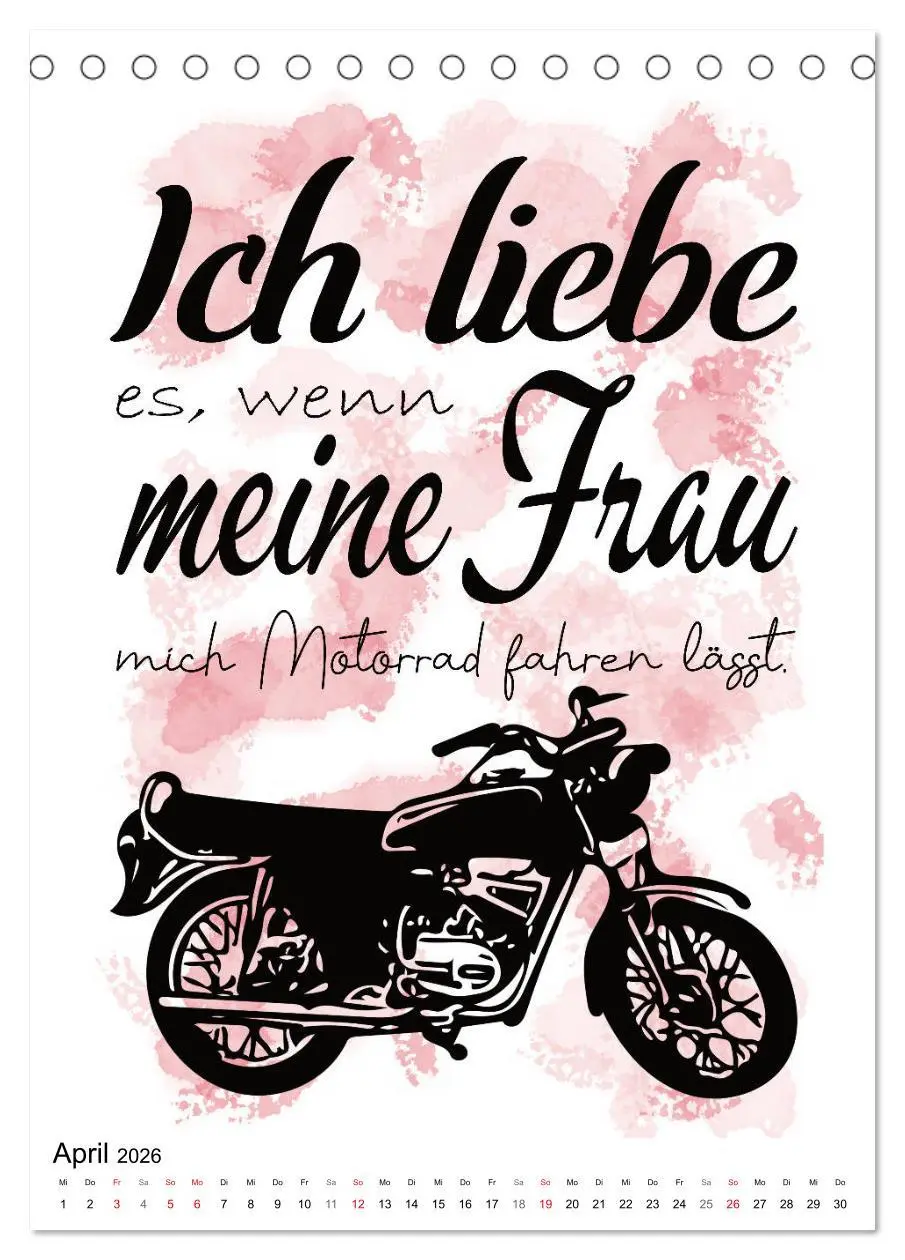 Bild: 9783516374889 | Biker-Sprüche (Tischkalender 2026 DIN A5 hoch), CALVENDO...