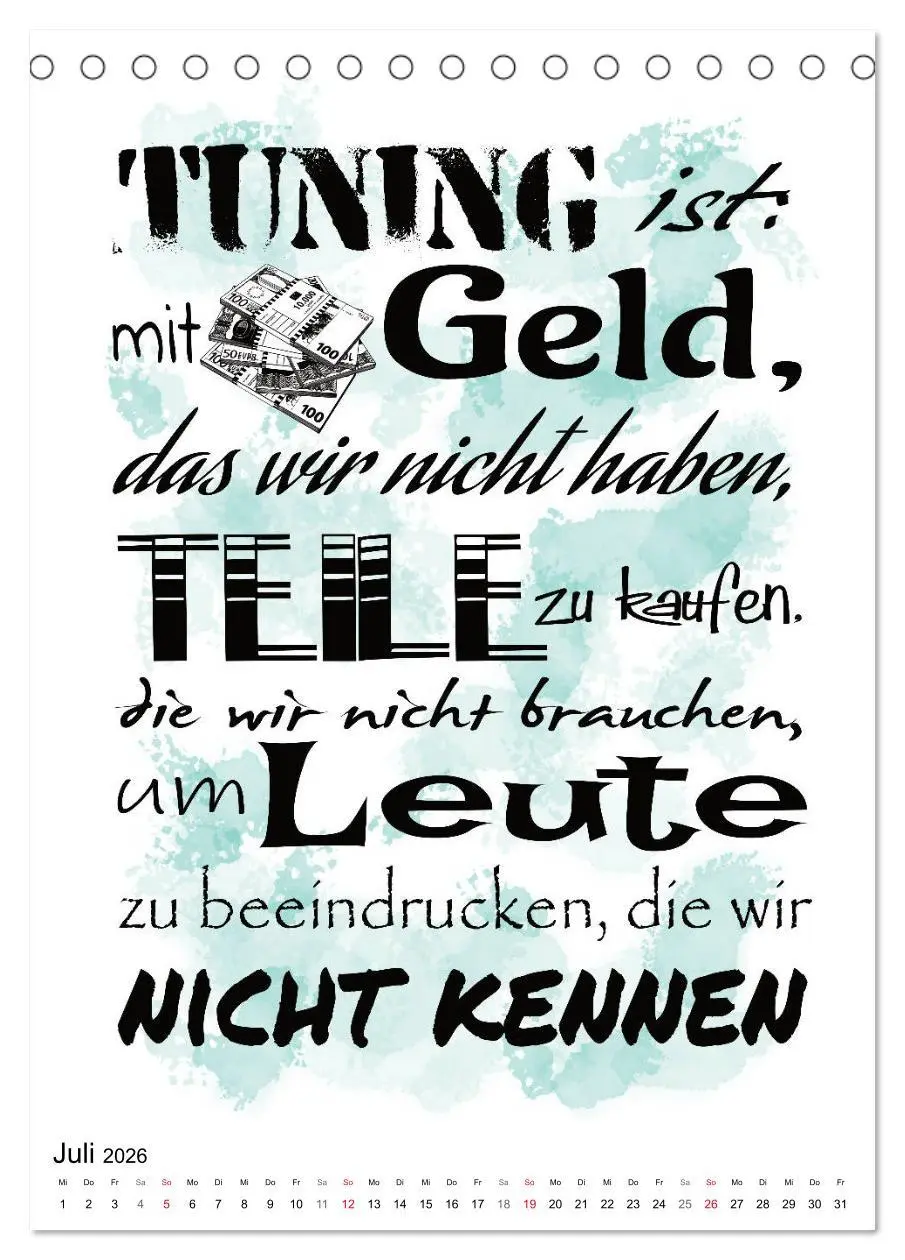 Bild: 9783516374889 | Biker-Sprüche (Tischkalender 2026 DIN A5 hoch), CALVENDO...