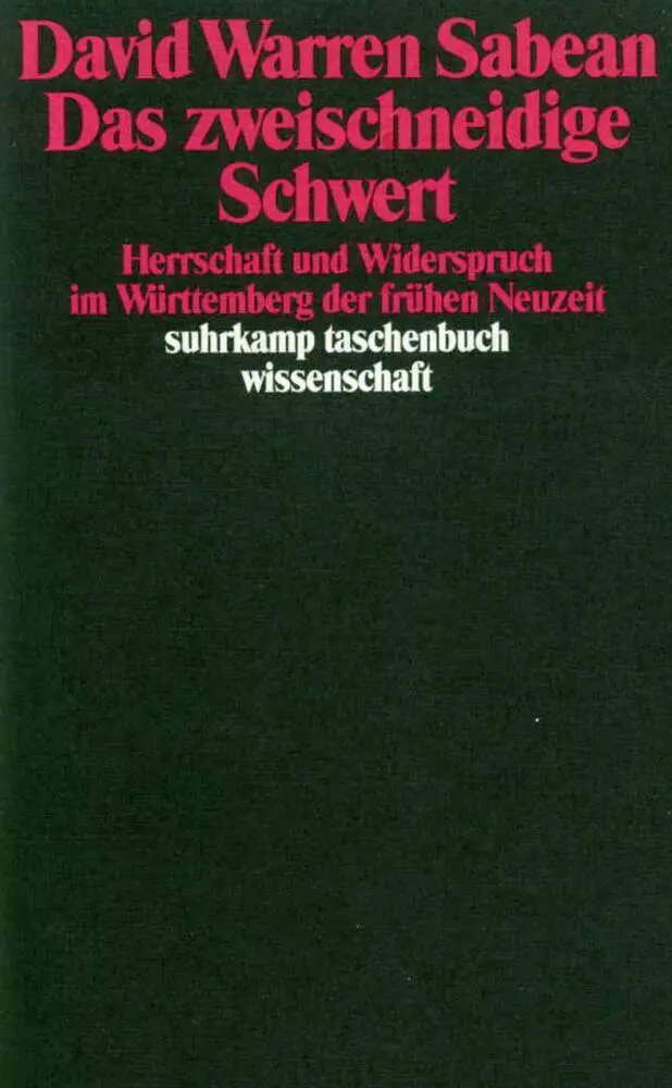 Cover: 9783518284889 | Das zweischneidige Schwert | David W. Sabean | Taschenbuch | 274 S.