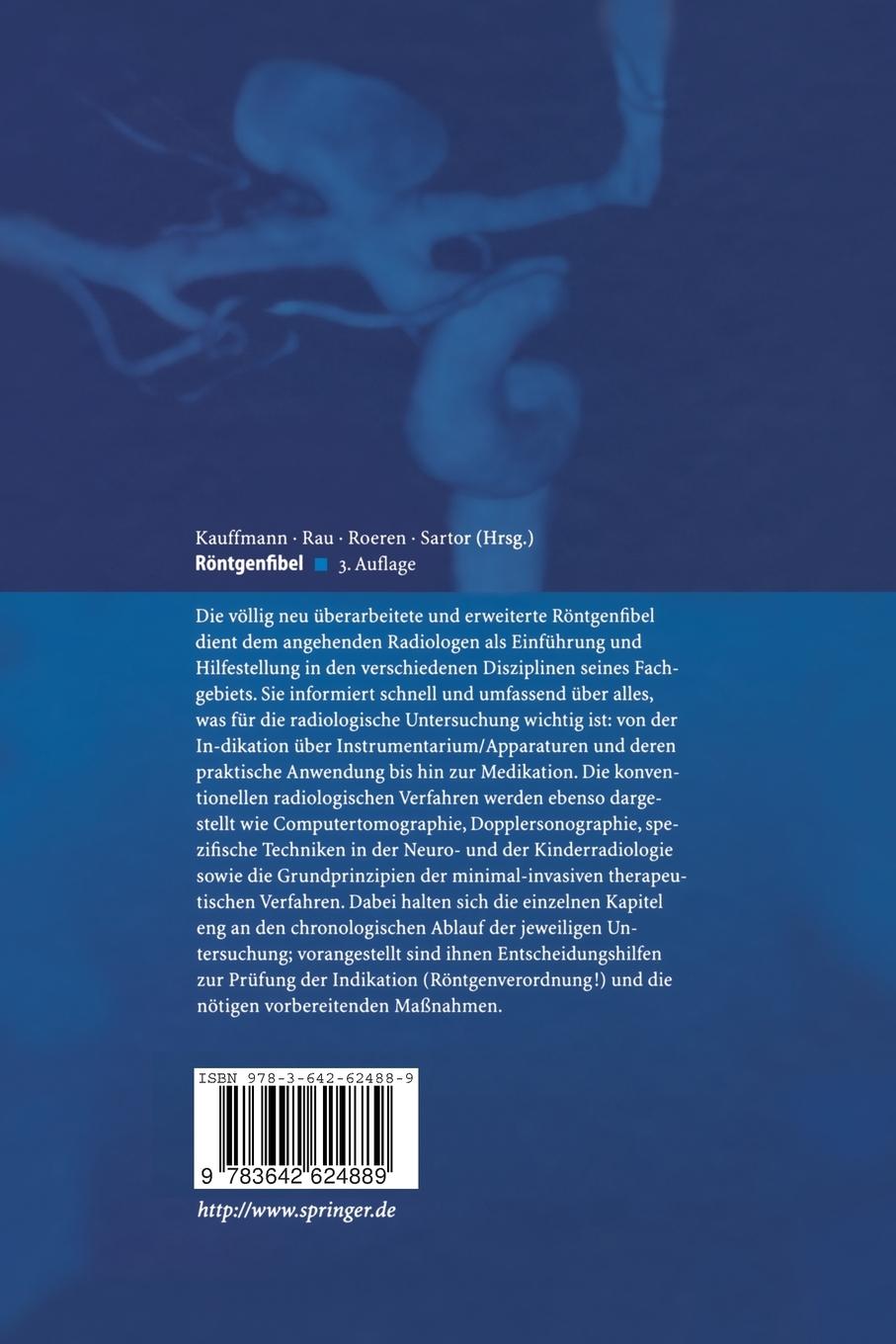 Rückseite: 9783642624889 | Röntgenfibel | G. W. Kauffmann (u. a.) | Taschenbuch | xx | Deutsch