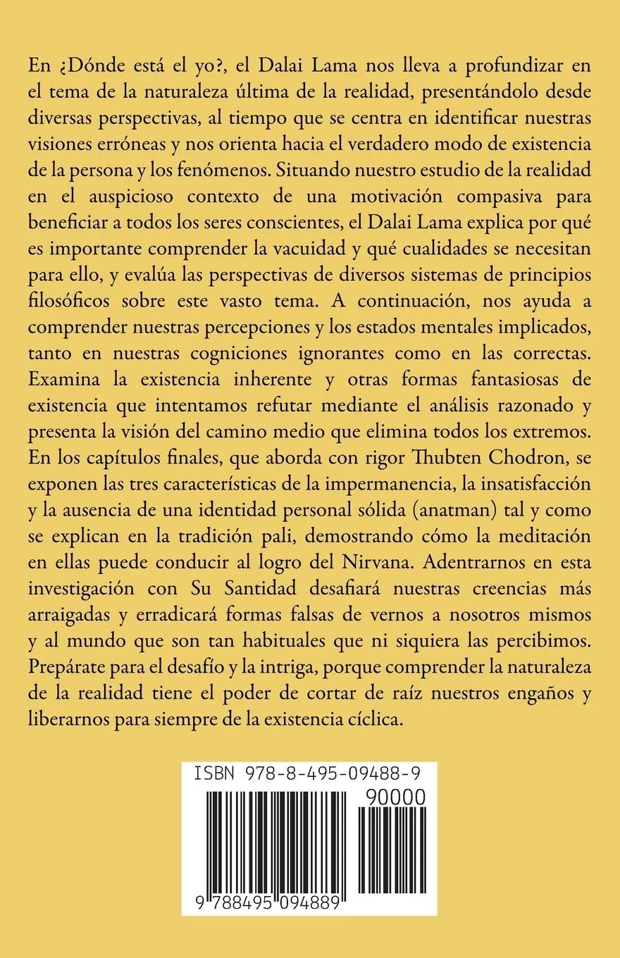Rückseite: 9788495094889 | ¿Dónde está el yo? | Su Santidad El Dalai Lama (u. a.) | Taschenbuch