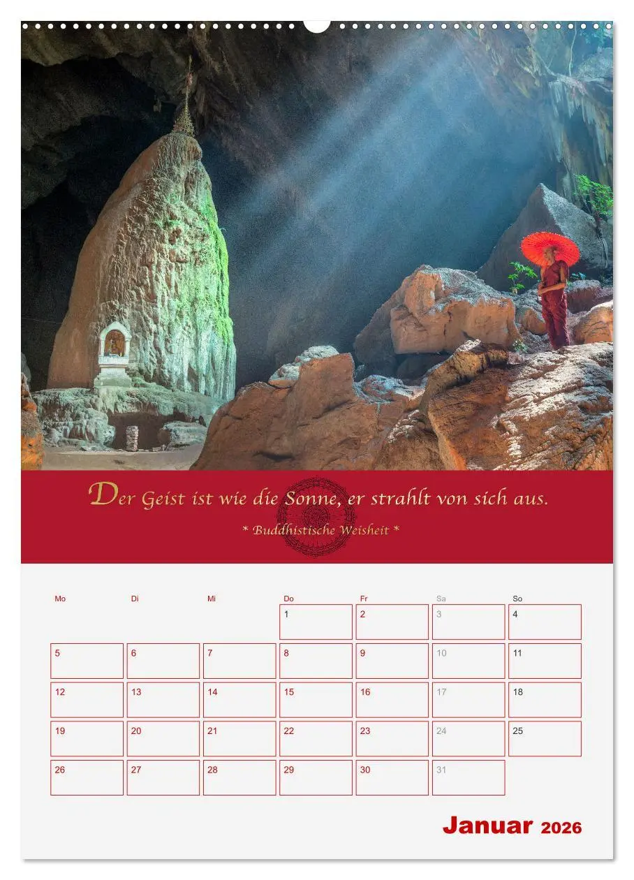 Bild: 9783516364989 | Buddhistische Weisheiten - DER ROTE SCHIRM (hochwertiger Premium...