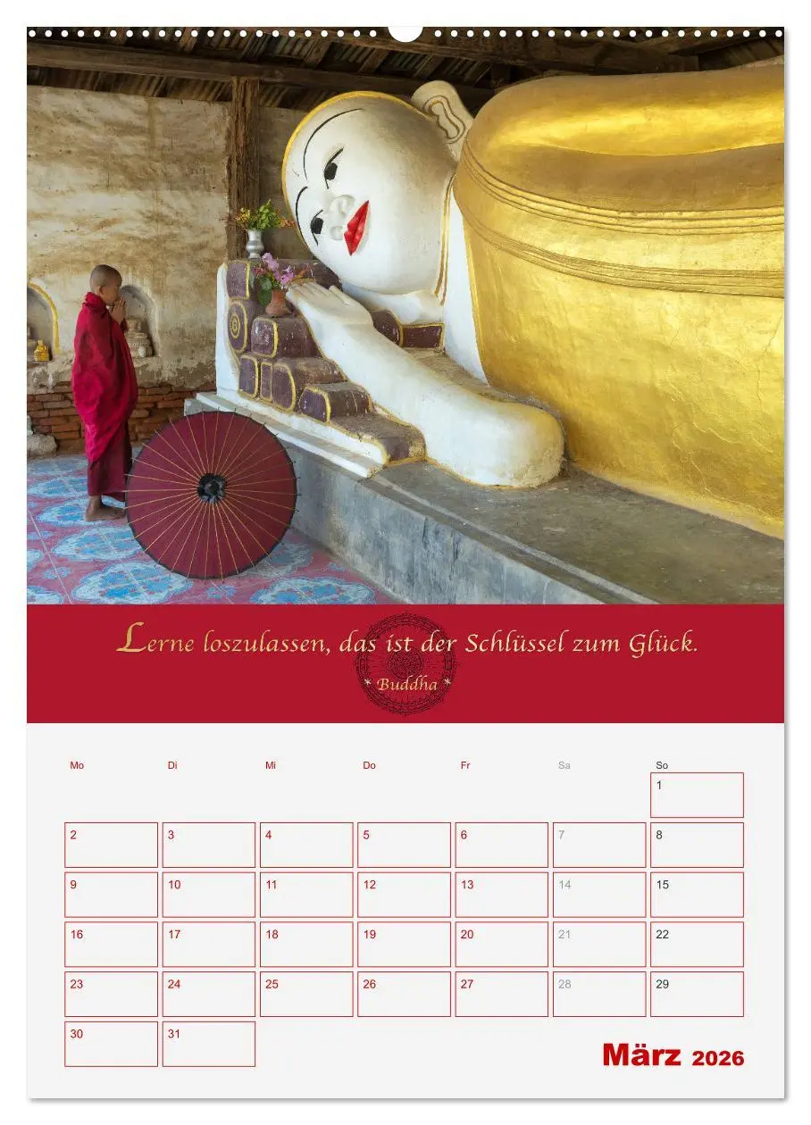 Bild: 9783516364989 | Buddhistische Weisheiten - DER ROTE SCHIRM (hochwertiger Premium...