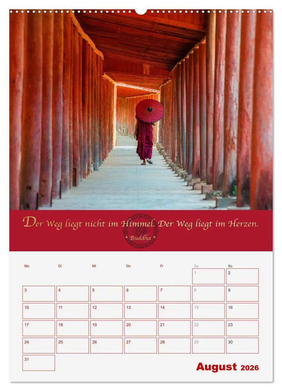 Bild: 9783516364989 | Buddhistische Weisheiten - DER ROTE SCHIRM (hochwertiger Premium...