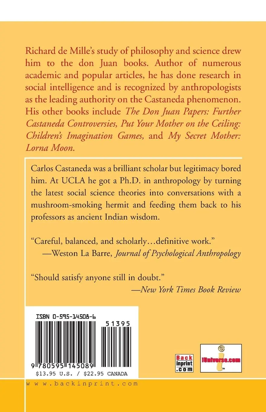 Rückseite: 9780595145089 | Castaneda's Journey | The Power and the Allegory | Richard de Mille