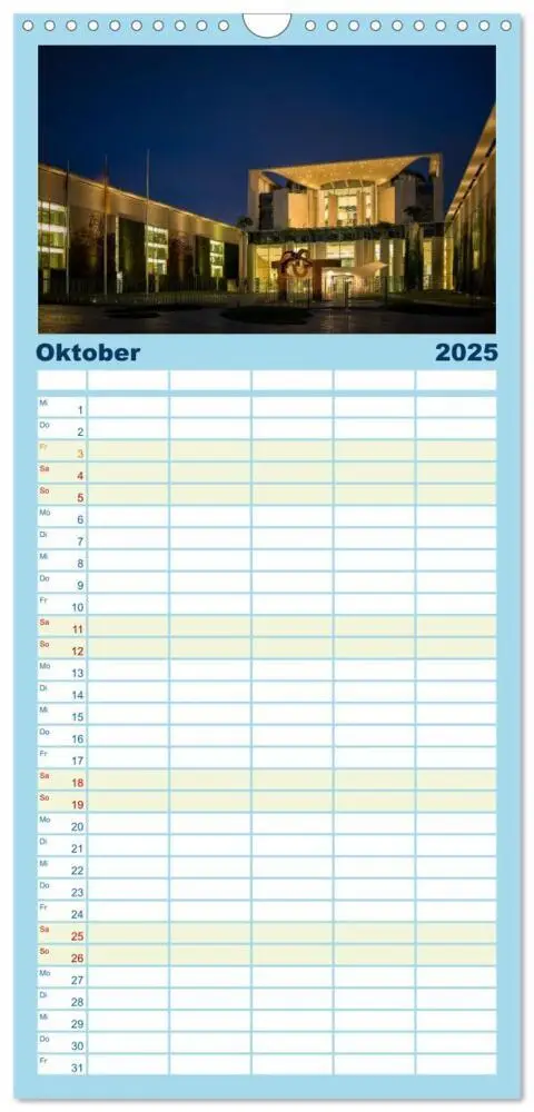 Bild: 9783457095089 | Familienplaner 2025 - Eine Reise durch Berlin bei Nacht mit 5...