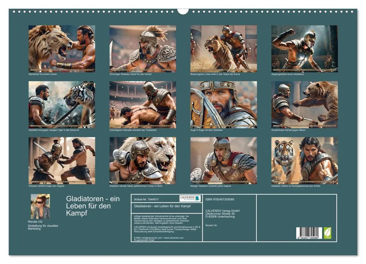 Bild: 9783457305089 | Gladiatoren - ein Leben für den Kampf (Wandkalender 2026 DIN A2...