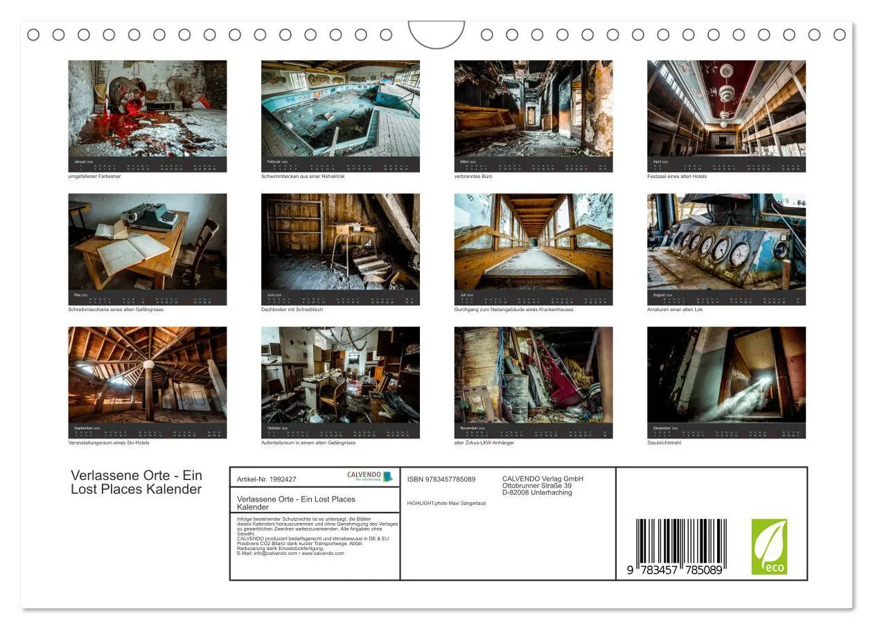 Bild: 9783457785089 | Verlassene Orte - Ein Lost Places Kalender (Wandkalender 2026 DIN...