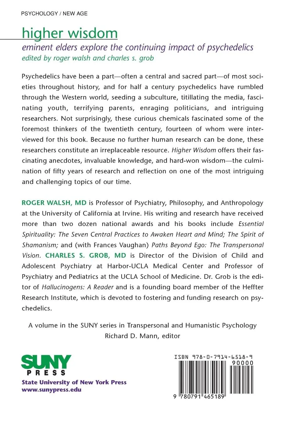 Rückseite: 9780791465189 | Higher Wisdom | Roger Walsh (u. a.) | Taschenbuch | Englisch | 2005