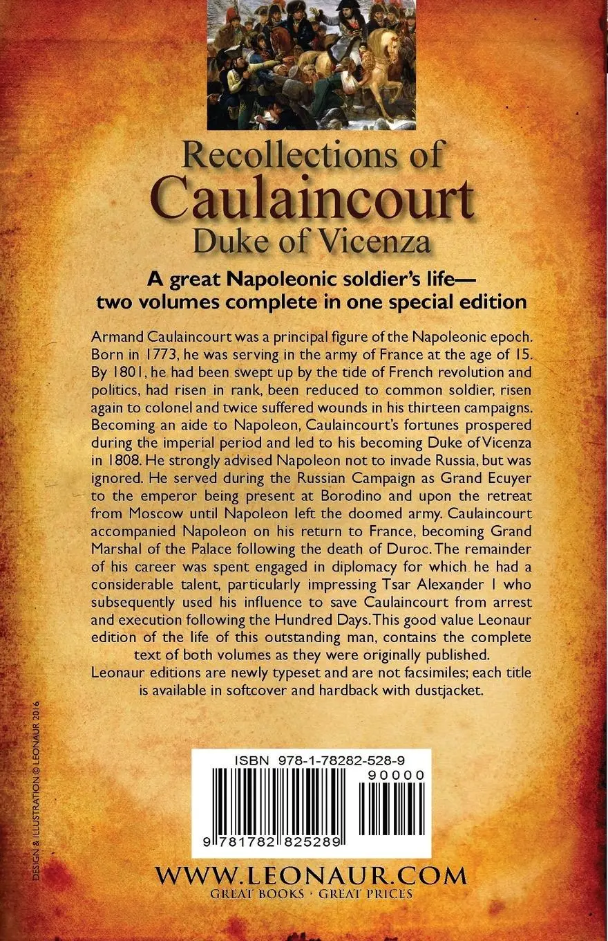 Rückseite: 9781782825289 | Recollections of Caulaincourt, Duke of Vicenza | Caulaincourt (u. a.)